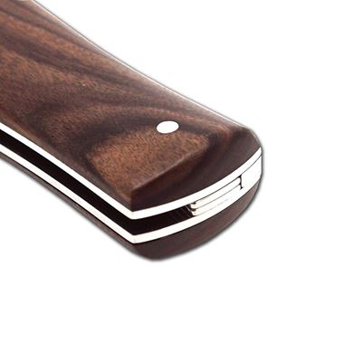 Coltello a scatto in ACCIAIO DAMASCATO con impugnatura in PALISANDRO o NOCE TURCO MIKOV 241-DD-1-KP 7