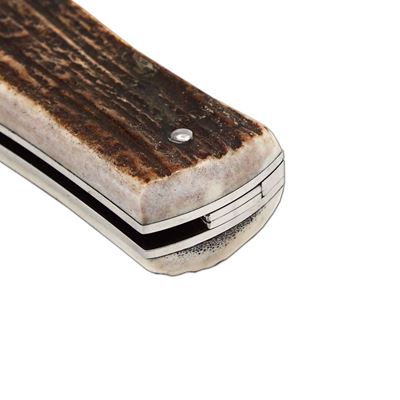 Coltello a serramanico in ACCIAIO DAMASCATO con impugnatura in CORNO DI CERVO MIKOV 241-DP-1-KP 9