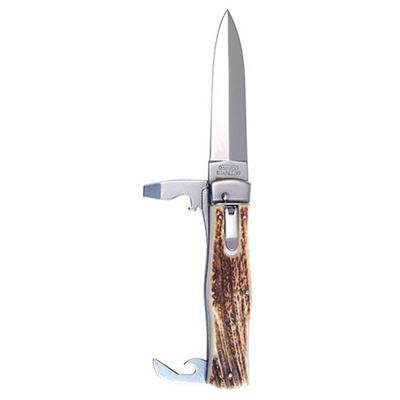 Coltello a scatto 3/KP INOX impugnatura CORNO DESTRO