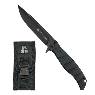 Coltello pieghevole K25 G10 lama nera NERO + fodero