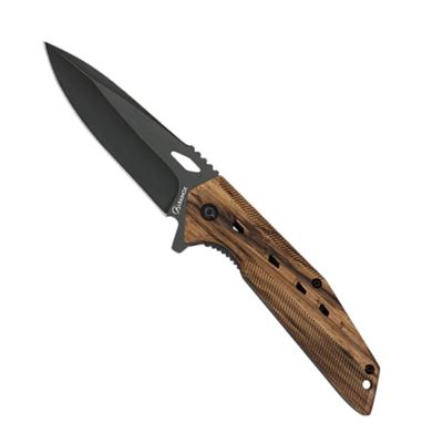 Coltello pieghevole ZEBRA WOOD lama nera