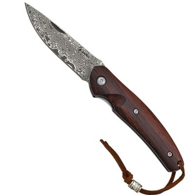 Coltello pieghevole 25150 lama liscia in acciaio damasco