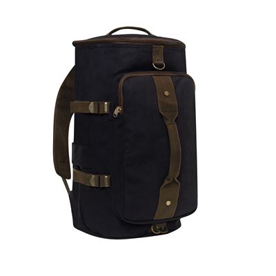 Borsa/zaino/sacca CONVERTIBLE 19" in tela NERO/MARRONE