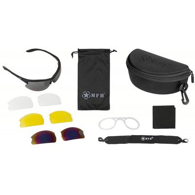 Occhiali STRIKE con quattro lenti e custodia, compreso inserto diottrico Montatura NERA