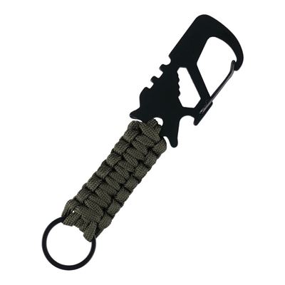 Portachiavi multifunzionale con moschettone VERDE