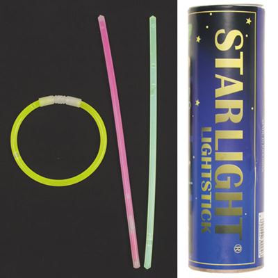 Luce chimica - braccialetto 5x200 mm 65 pezzi di vari colori