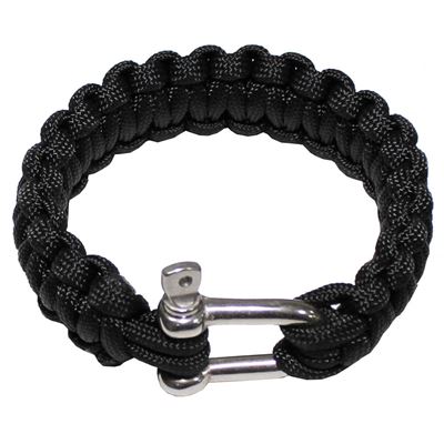 Bracciale PARACORD con fibbia metallica NERO
