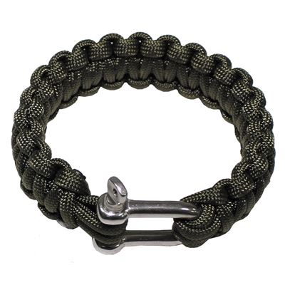 Bracciale PARACORD con fibbia metallica VERDE