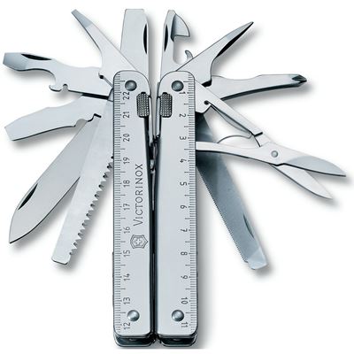 Pinze multifunzione SwissTool X ARGENTO in custodia di pelle