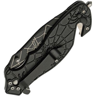 Coltello pieghevole SPIDER con taglierina NERO  300568BK 2