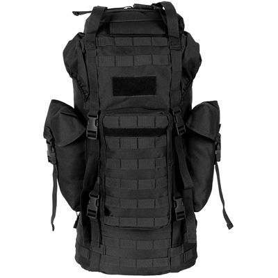 Zaino militare MOLLE 65 l imbottito + rinforzo in alluminio NERO MFH 30250A 2