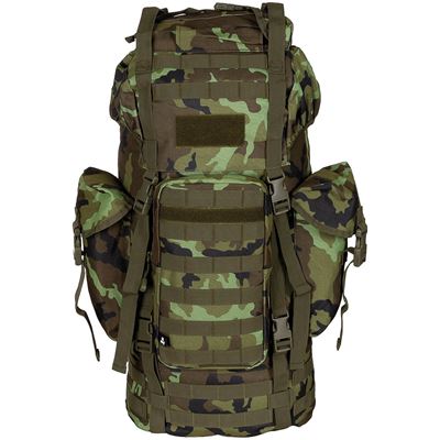 Zaino da combattimento MOLLE 65 l imbottito + rinforzo ALU modello 95 bosco MFH 30250J-95 2