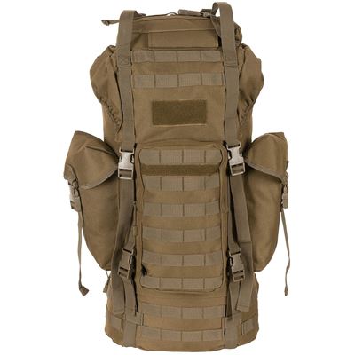 Zaino da combattimento MOLLE 65 l imbottito + rinforzo ALU COYOTE MFH 30250R 2