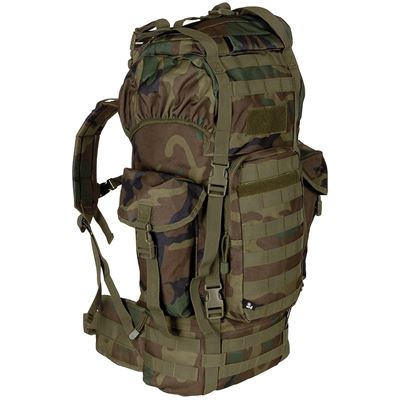 Zaino da combattimento MOLLE 65 l imbottito + rinforzo ALU WOODLAND