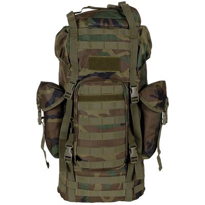 Zaino da combattimento MOLLE 65 l imbottito + rinforzo ALU WOODLAND MFH 30250T 2