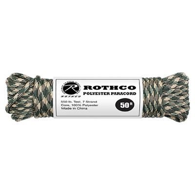 Corda PARACORD poliestere 550LB ø 4 mm / 15 m WOODLAND
