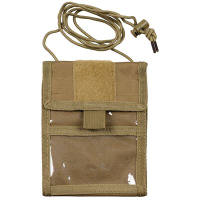 Portafoglio ID CASE con cordino COYOTE BROWN