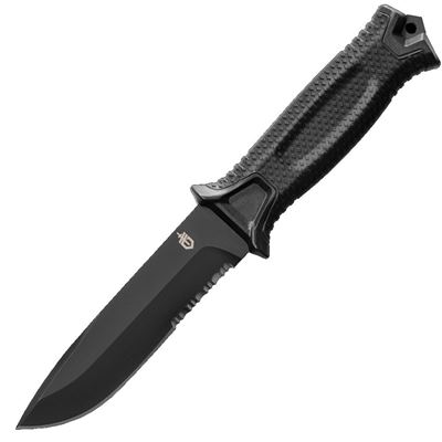 Coltello STRONGARM SE lama combinata, con fodero NERO