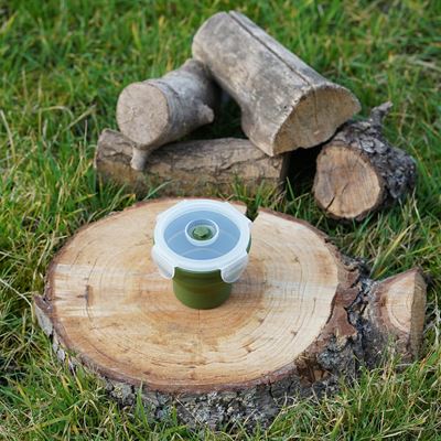 Bicchiere pieghevole con coperchio VERDE FOSCO 311051 3