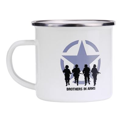 Tazza BROTHERS IN ARMS smaltata 300 ml BIANCA