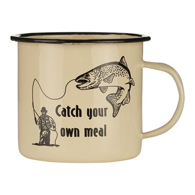 Tazza CATCH YOUR OWN MEAL smaltata 500 ml SABBIA