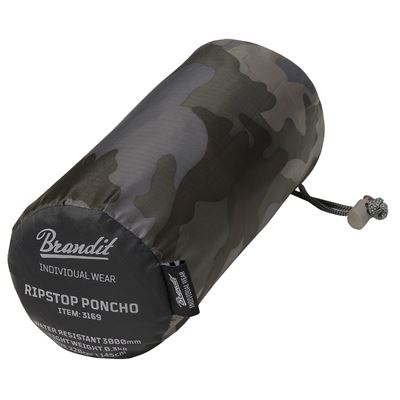 Poncho rip-stop con custodia DARK CAMO BRANDIT 3169-4 3