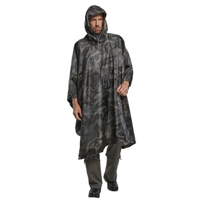 Poncho rip-stop con custodia DARK CAMO BRANDIT 3169-4 2