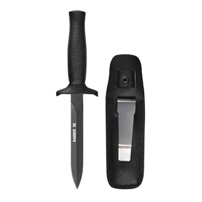 Coltello a lama fissa RAIDER III INOX con fodero NERO