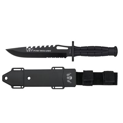 Coltello RIGID con lama fissa e fodero NERO