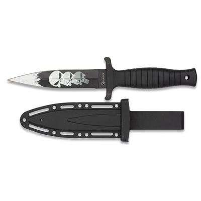 Coltello a serramanico 3D SKULLS con fodero