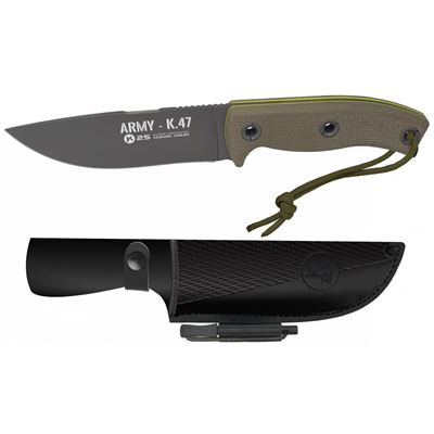 Coltello con lama fissa ARMY K47 con fodero VERDE
