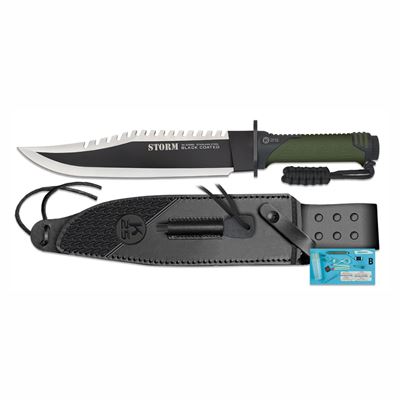 Coltello a lama fissa STORM con fodero in pelle