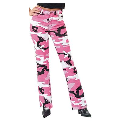 Pantaloni da donna STRETCH FLARE PINK CAMO