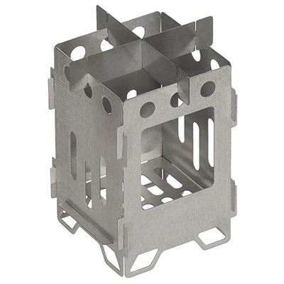 Fornello da campeggio HOBO pieghevole piccolo "DŘÍVKÁČ" INOX