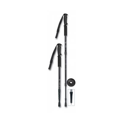 Bastone da trekking telescopico 110/135 cm NERO 1 pezzo