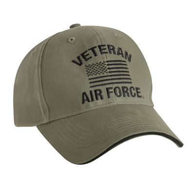 Cappellino VINTAGE VETERAN AIR FORCE con bandiera americana VERDE