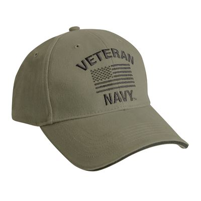 Cappellino da baseball VETERAN NAVY con bandiera americana VERDE
