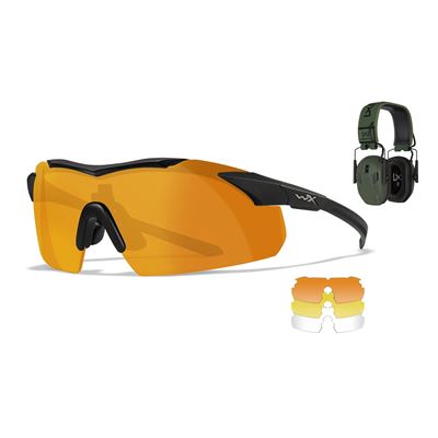 Set di occhiali WX VAPOR COMM e cuffie da tiro M300
