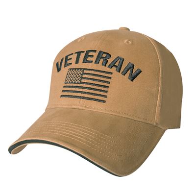 Cappellino VINTAGE VETERAN con bandiera americana COYOTE