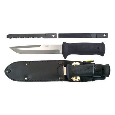 Coltello UTON 362-NG-4 POLICE fodero in pelle NERO