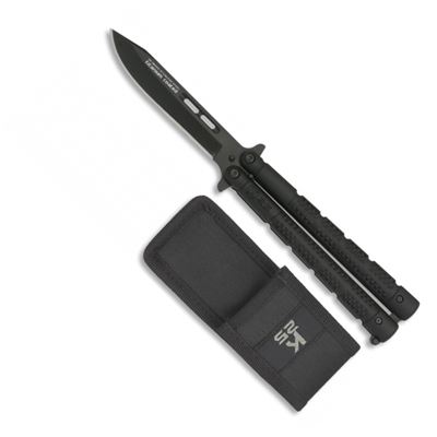 Coltello a farfalla K25 36250 con fodero NERO
