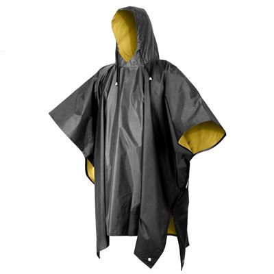 Poncho double-face in PVC NERO/GIALLO