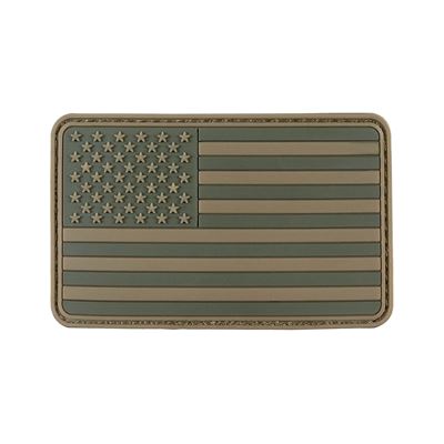 Toppa bandiera USA velcro plastica da combattimento VERDE