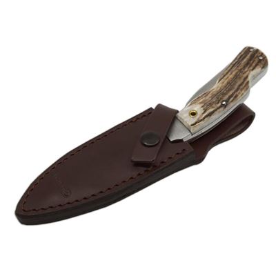 Coltello da caccia INOX con lama fissa, manico in CORNO con seghetto MIKOV 369-NP-3 3