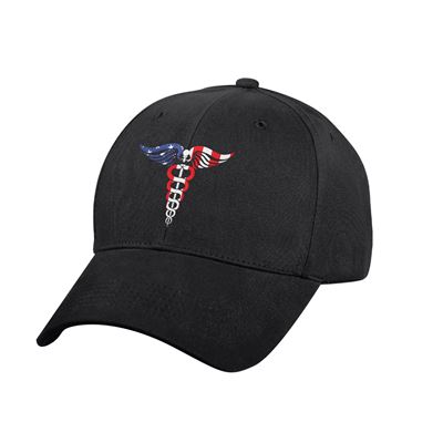 Cappellino da baseball con simbolo colorato CADUCEUS NERO