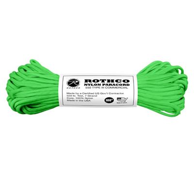 Corda PARACORD nylon 550LB ø 4 mm / 30 m VERDE RIFLETTENTE