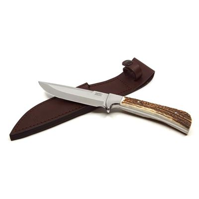 Coltello da caccia INOX con lama fissa, impugnatura in CORNO, lama 138 mm MIKOV 398-NP-13-B 4