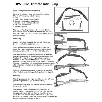 Cinghia per arma 3PS a tre punti NERA CONDOR OUTDOOR 3PS-002 2