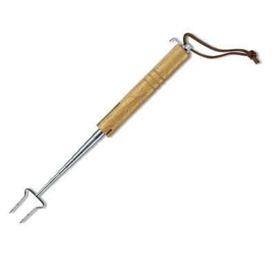 Forchetta da barbecue telescopica con manico in legno