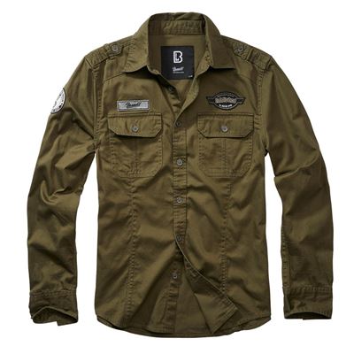 Camicia LUIS VINTAGE manica lunga VERDE